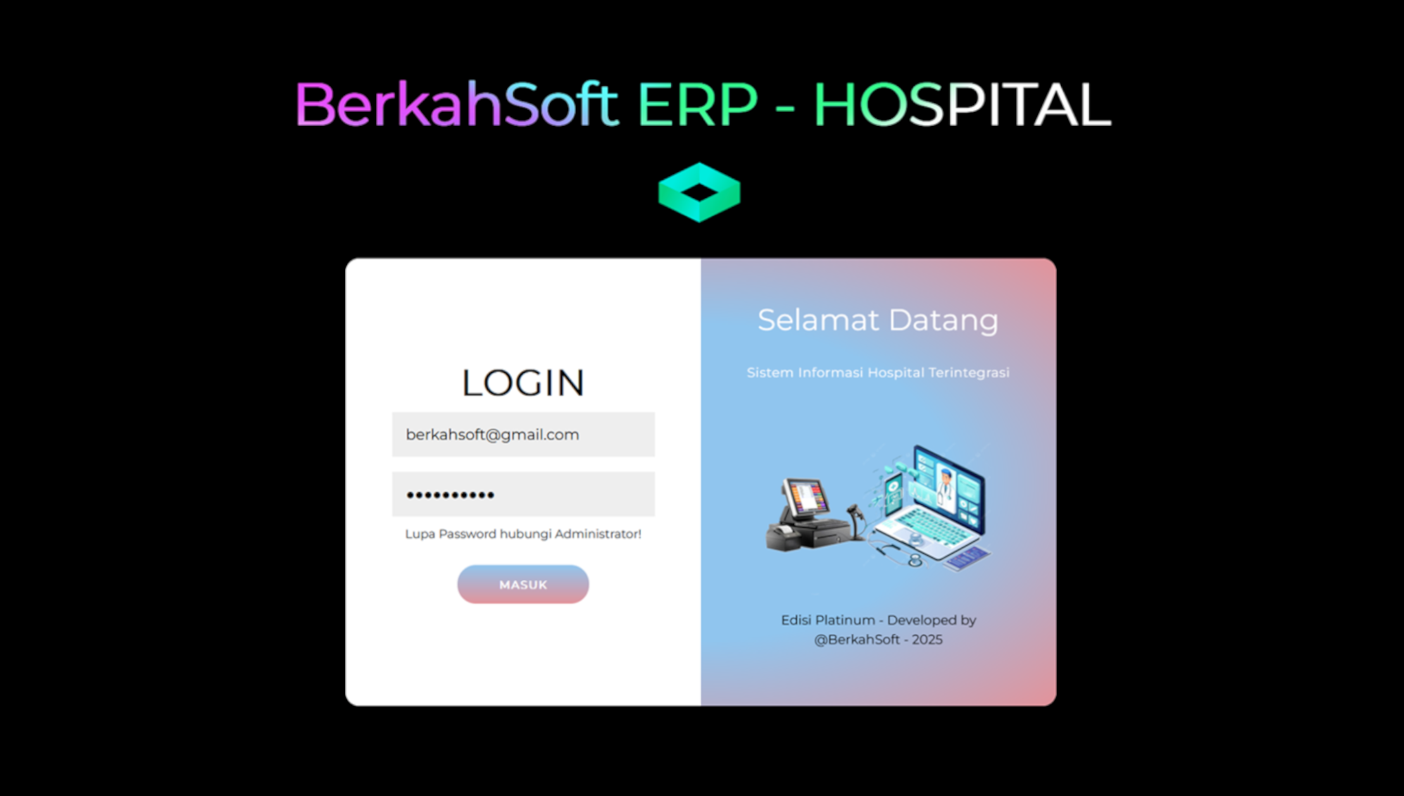 Login Berkah Hospital ERP